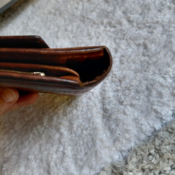 Vintage Dooney & Bourke Leather Wallet Brown ORGANIZER W/ KissLock Coin USA - Picture 4 of 8